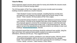 Molesworths Solicitor quoted in MoJ’s response to Court Closure Consultation